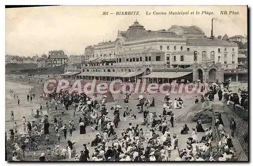 Cartes postales Biarritz Le Casino Municipal Et La Plage