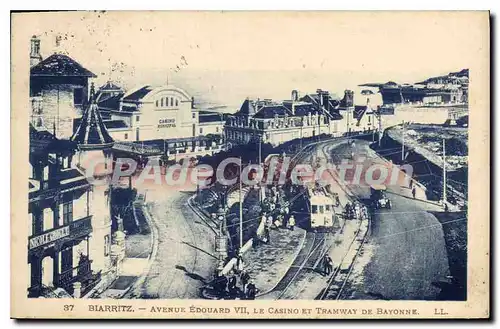 Ansichtskarte AK Biarritz Avenue Edouard VII Le Casino Et Tramway