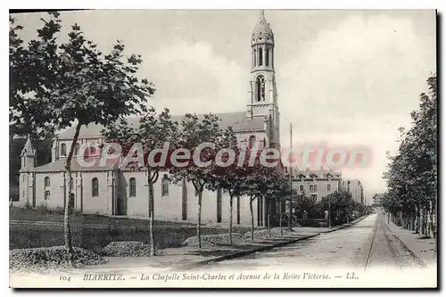 Cartes postales Biarritz La Chapelle Saint Charles Et Avenue De la reine Victoria