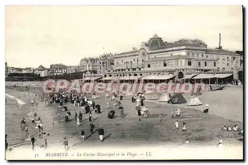 Cartes postales Biarritz Le Casino Municipal Et La Plage