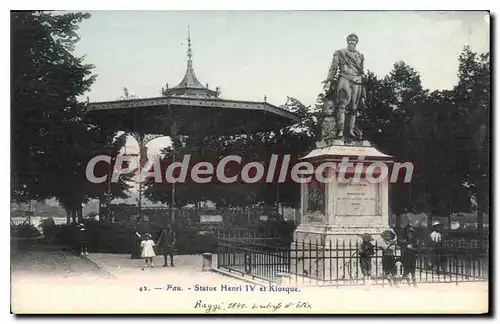 Ansichtskarte AK Pau Statue Henri IV Et Kiosque