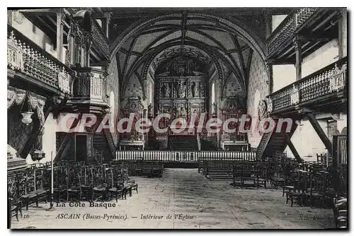 Ansichtskarte AK Ascain Interieur De I'Eglise