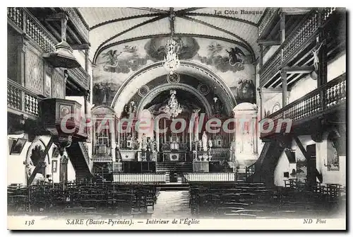 Ansichtskarte AK Sare Interieur De I'Eglise