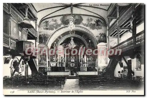 Cartes postales Sare Interieur De I'Eglise