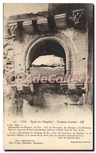 Cartes postales Luz Eglise Des Templiers Tombeau