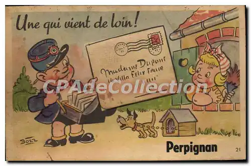 Cartes postales Perpignan carte � syst�me Une qui vient de loin BOZZ