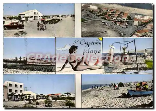 Moderne Karte Saint Cyprien Plage Vue Generale camping