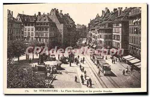 Cartes postales Strasbourg La Place Gutenberg Et Les Grandes arcades