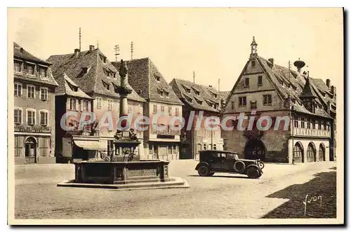 Ansichtskarte AK Obernai Place Du March� Et Fontaine Ste Odile