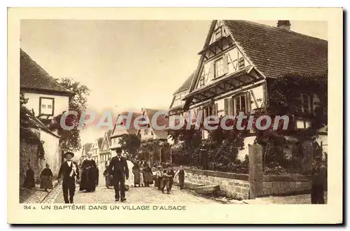 Ansichtskarte AK Un Bapteme Dans Un Village D'Alsace