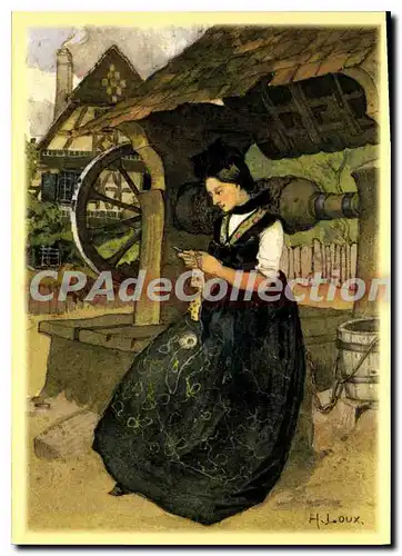 Cartes postales moderne Henri Loux Alsace femme protestante
