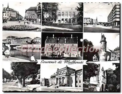 Moderne Karte Mulhouse souvenir bourse gare zoo