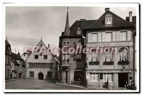 Ansichtskarte AK Munster L'Hotel De Ville hotel restaurant la cigogne