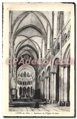 Cartes postales Lyon en 1850 Interieur De I'Eglise St Jean