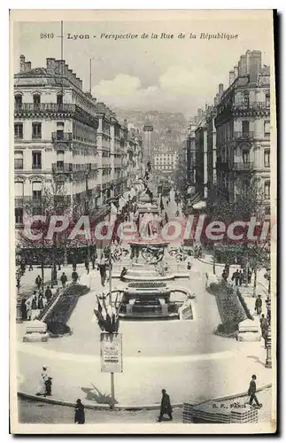 Cartes postales Lyon Perspective De La Rue De La Republique