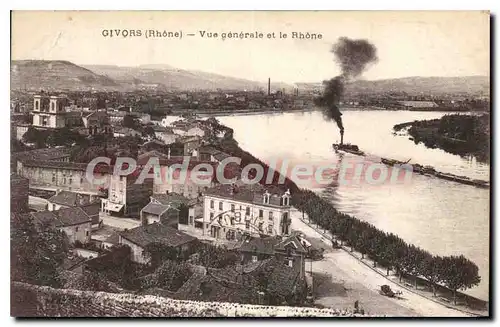 Cartes postales Givors Vue Generale Et Le Rhone