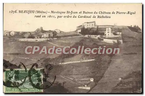 Ansichtskarte AK Beaujeu Montagne St Jean Et Ruines Du Ch�teau de Pierre-Aigu� ras� en 1611