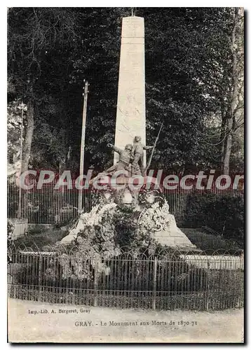 Ansichtskarte AK Gray Le Monument Aux Morts 1870-1871