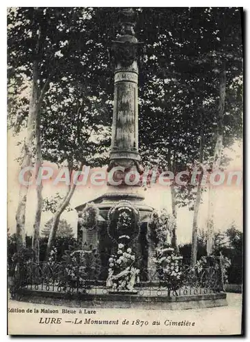 Cartes postales Lure Le Monument De 1870 Au Cimetiere