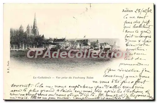 Cartes postales AUTUN La Cathedrale Vue Prise Du Faubourg Talus