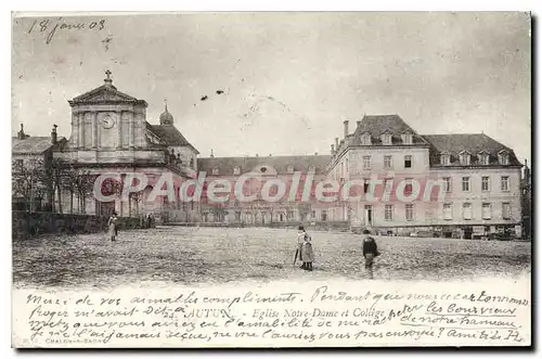 Cartes postales Autun Eglise Notre Dame et coll�ge