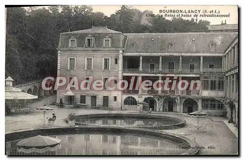 Cartes postales Bourbon Lancy Cour Des Bains Et bains de refroidissement
