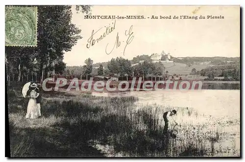 Ansichtskarte AK Montceau Les Mines Au Bord De I'Etang Du Plessis