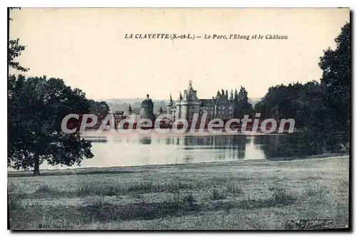 Ansichtskarte AK La Clayette Le Parc I'Etang Et Le Ch�teau