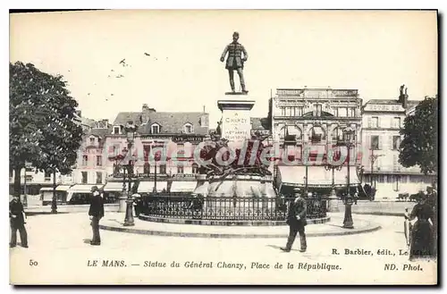 Cartes postales Le Mans Statue Du General Chanzy place De La Republique