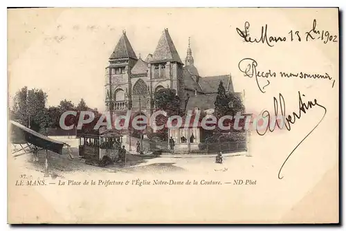 Cartes postales Le Mans La Place De La Prefecture Et Notre Dame