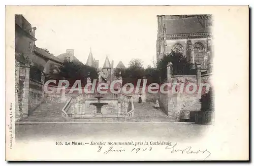 Cartes postales Le Mans Escalier Monumental Pres La Cathedrale