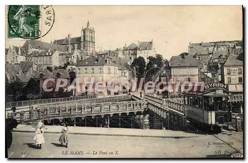 Cartes postales Le Mans Le Pont En X tramway