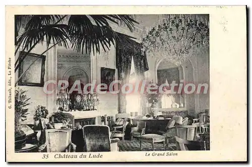 Ansichtskarte AK Chateau Du Lude Le Grand Salon lustre