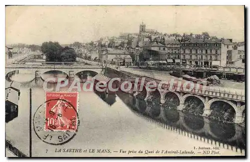 Cartes postales La Sarthe Et Le Mans Vue Prise Du Quai De l'amiral Lalande