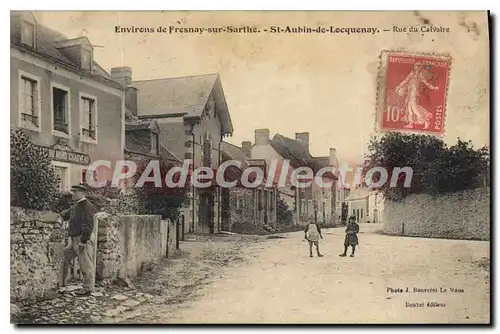 Ansichtskarte AK St Aubin De Locquenay Rue Du Calvaire environs de Fresnay-sur-Sarthe