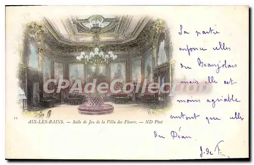 Cartes postales Aix Les Bains Salle De Jeu De La Villa Des Fleurs