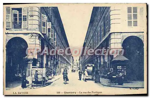 Cartes postales Chambery La Rue Des Portiques