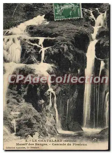 Ansichtskarte AK Le Chatelard Massif Des Bauges cascade du Pissieux