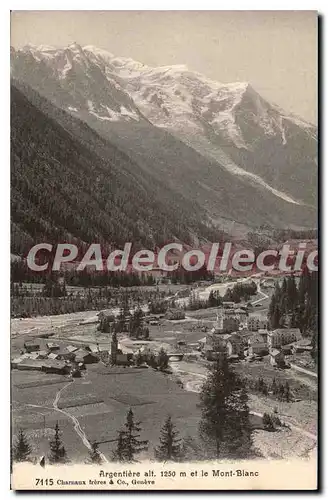 Cartes postales Argentiere Et Le Mont Blanc