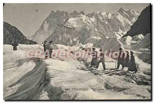 Cartes postales Chamonix Mt Blanc travers�e de la mer de glace