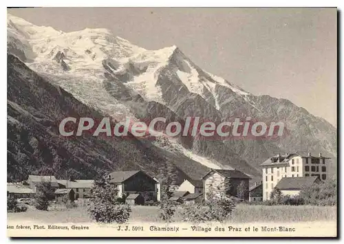 Cartes postales Chamonix Village Des Praz Et Le Mont Blanc