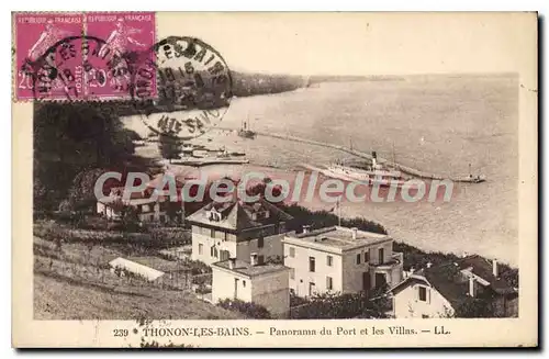 Cartes postales Thonon Les Bains Panorama Du Port Et Les Villas