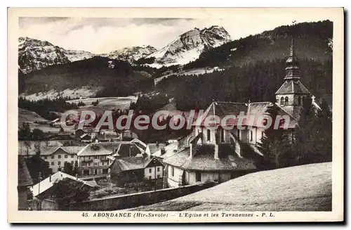 Cartes postales Abondance L'Eglise Et Les Tavaneuses