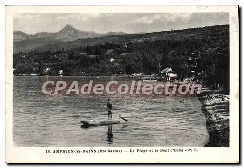 Ansichtskarte AK Amphion Les Bains La Plage Et La Dent D'Oche