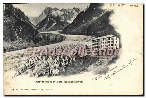 Cartes postales Mer De Glace Et Hotel Du Montanvert