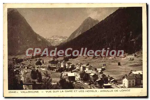 Cartes postales Vallorcine Vue Sur La Gare Et Les Hotels Aiguille De Lorioz