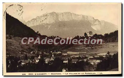 Cartes postales Lac D'Annecy Menthon Le Village Et Le Parmelan