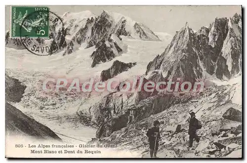 Ansichtskarte AK Les Alpes Francaises Glacier Du Geant Mont Blanc Et Dent Du Requin