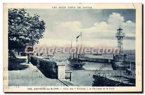 Cartes postales Amphion Les Bains Villa Des tilleuls le port