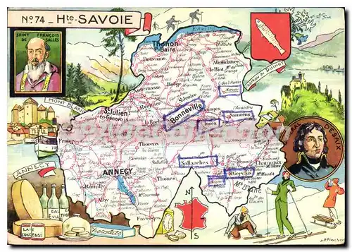 Cartes postales moderne carte touristique Haute Savoie Thonon Alpinisme